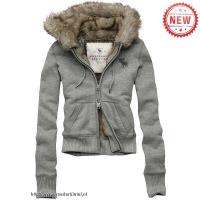 dames abercrombie fitch fur hooded outwear zip logo grijs Sport Kleren Kopen 63whu940